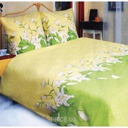 Постельное белье ТЕП 658 Лилия green двуспальный евро