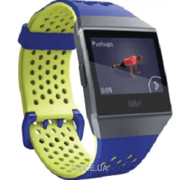 Умные часы, браслет спортивный Fitbit Ionic Adidas Edition (Blue/Yellow)