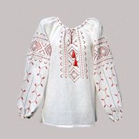 Рубашка Украинская вышиванка 15 цвет белый размер 