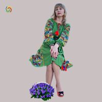 Фото Платье Украинская вышиванка 22794 цвет зелёный раз